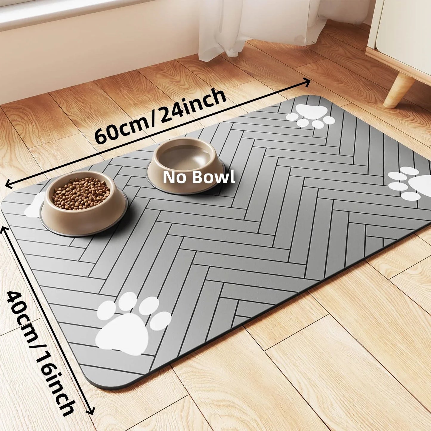🐾 Pet Feeding Mat – Absorbent, Quick-Dry Placemat with Waterproof Rubber Backing for Dogs & Cats