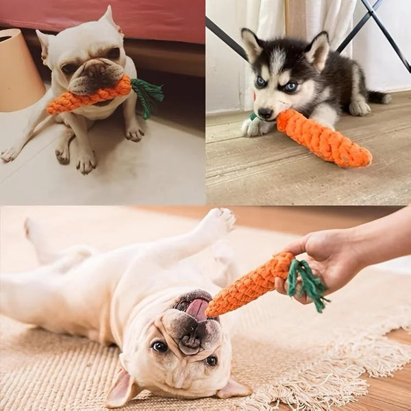 Pet Knot Toy – Carrot Shape Chew Toy for Dogs & Cats 🐶🐱