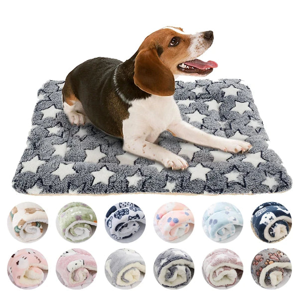 🐾 Flannel Pet Sleeping Mat – Soft Winter Dog & Cat Bed