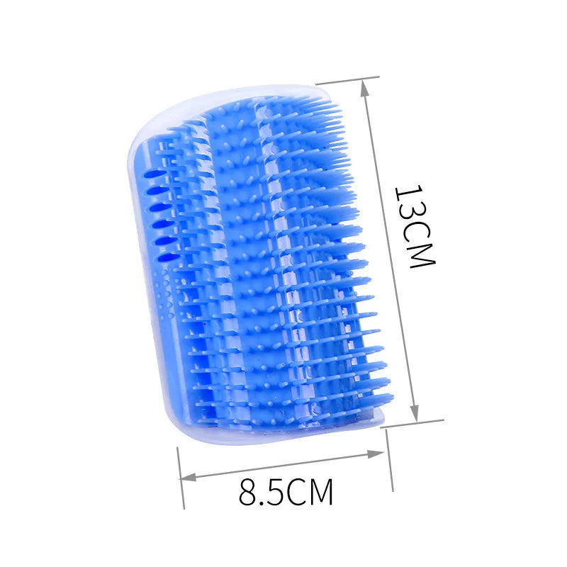 🐱 Massage Pet Cat Brush – Corner Scraper & Hair Removal Tool