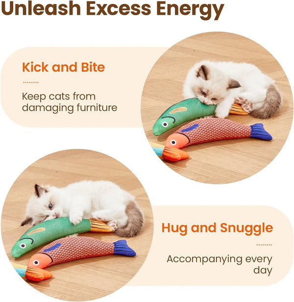 Fish-Shaped Catnip Toy – Interactive Chew & Play for Cats 🐟