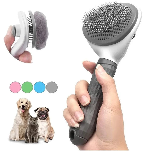 🐾 Self-Cleaning Pet Hair Remover Brush – Grooming Comb for Dogs & Cats