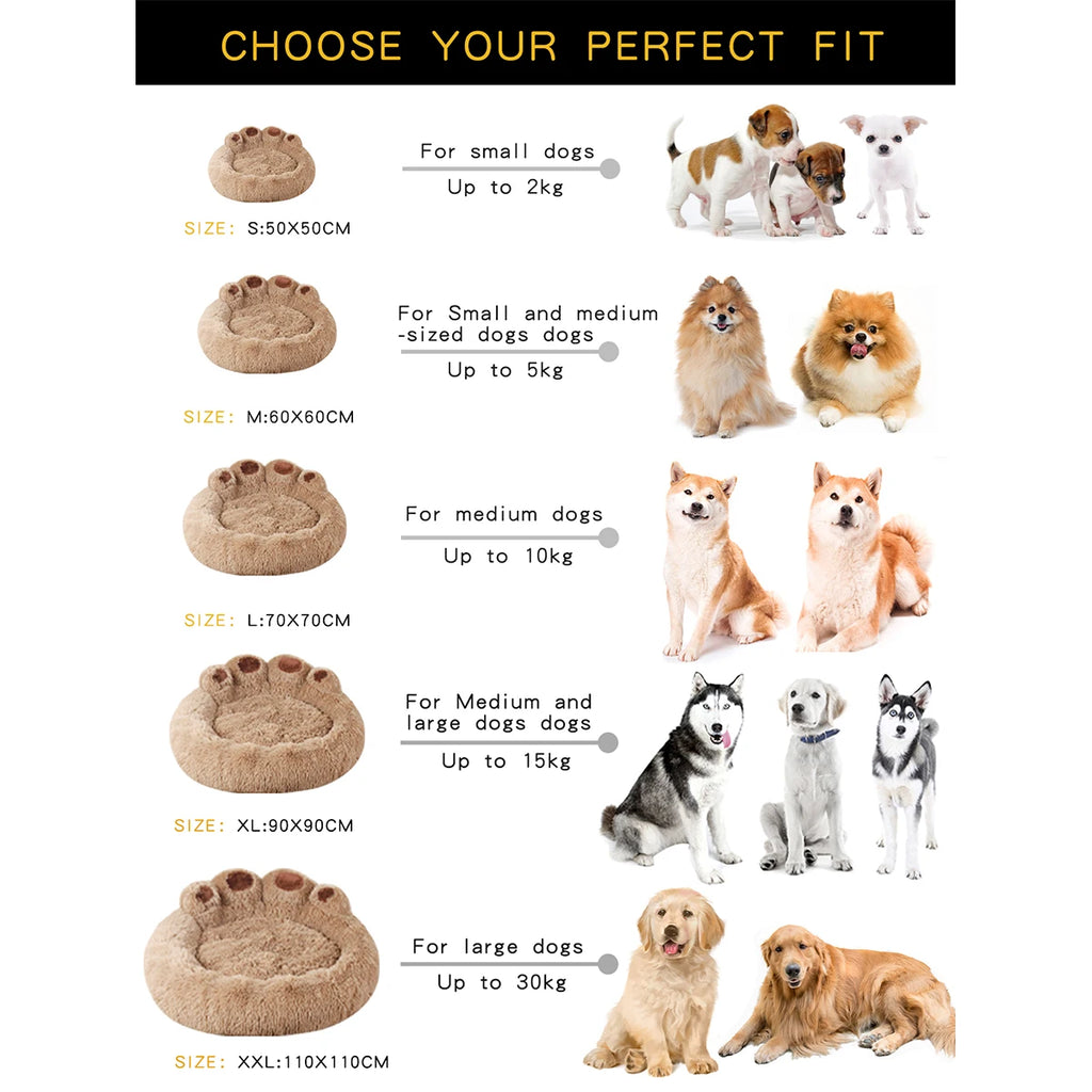 🐾 Fluffy Winter Dog Bed – Warm & Cozy Pet Sofa