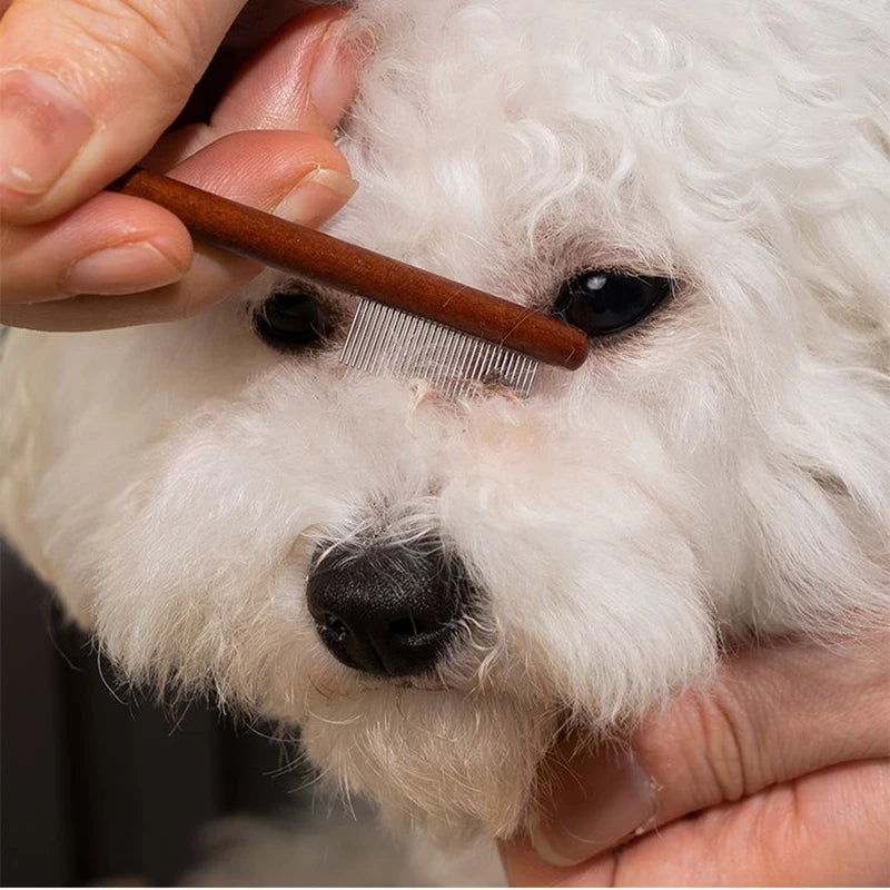 Pet Woodiness Facial Cleaning Comb – Tear Stain & Eye-Poop Remover for Cats & Dogs