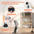 🐱 Cat Teaser Toy – Interactive Bell & Feather Wand with Suction Cup Pole