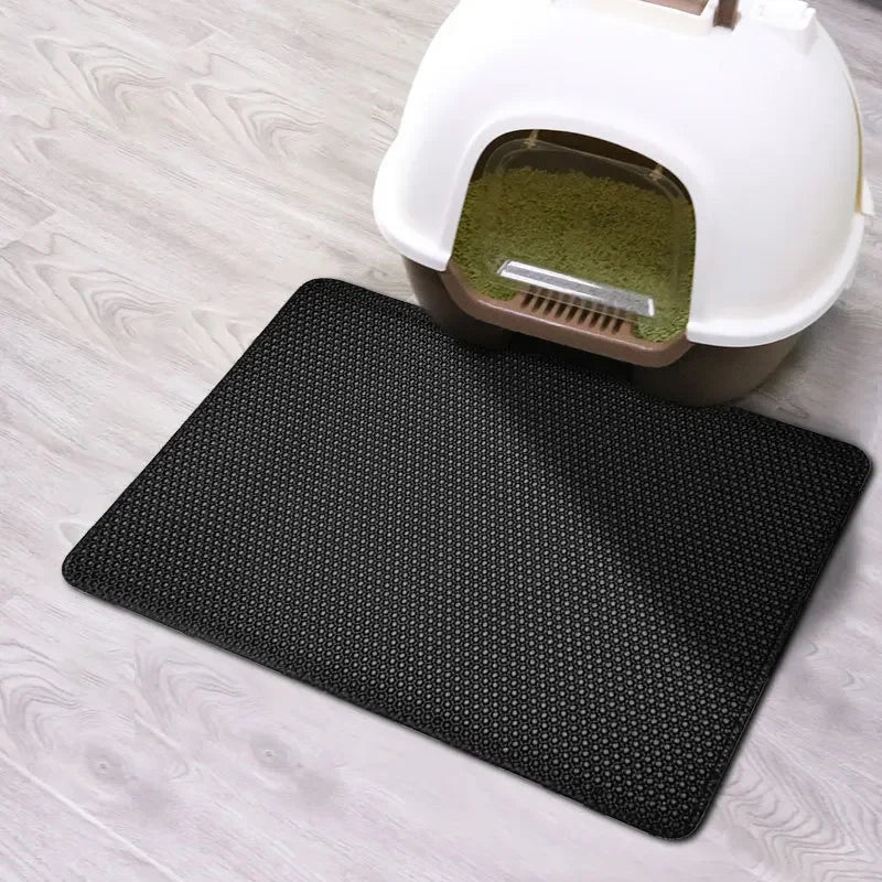 Cat Litter Mat With Gift – Double Layer Waterproof Non-Slip Mat for Cats
