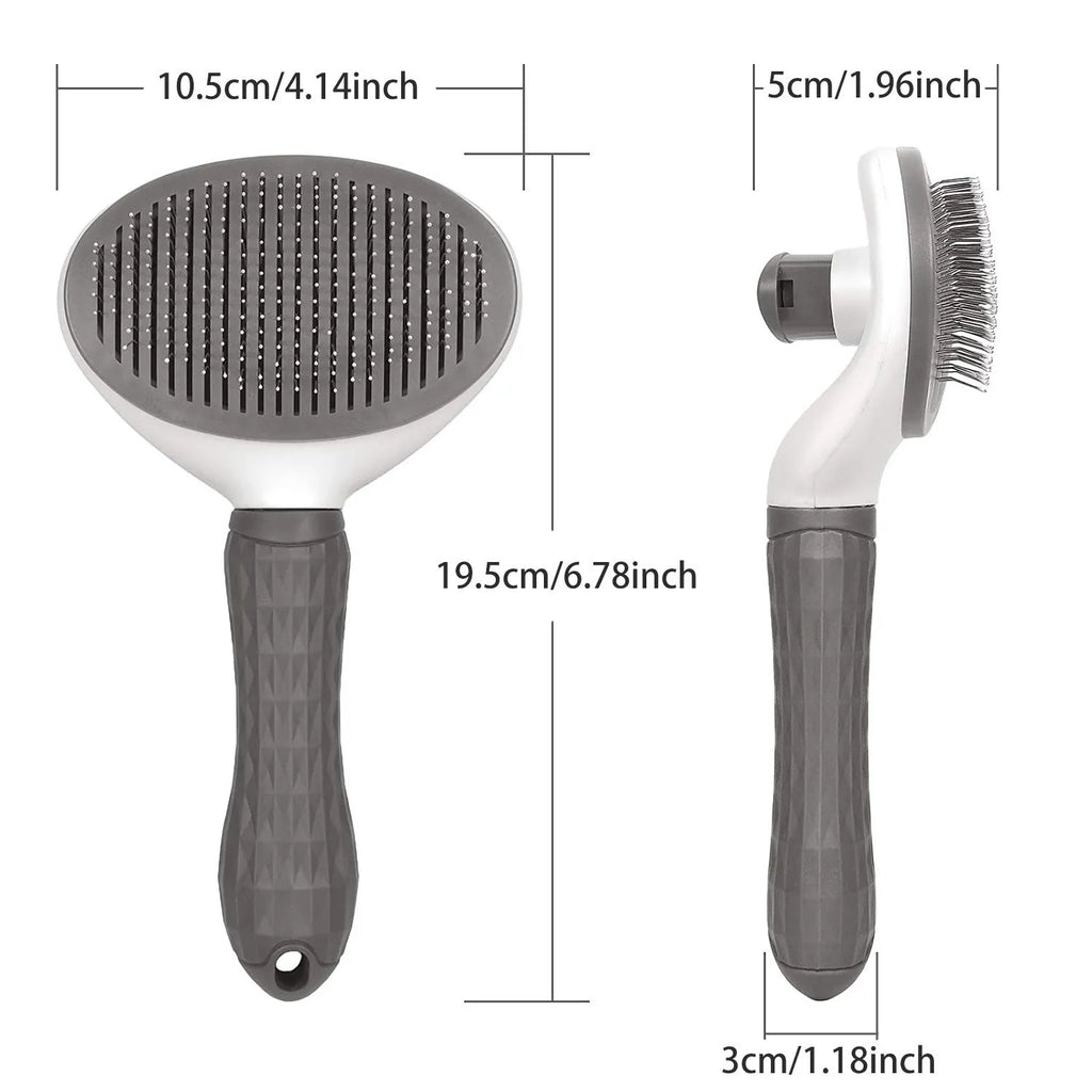 🐾 Self-Cleaning Pet Hair Remover Brush – Grooming Comb for Dogs & Cats