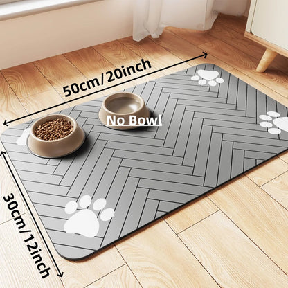 🐾 Pet Feeding Mat – Absorbent, Quick-Dry Placemat with Waterproof Rubber Backing for Dogs & Cats