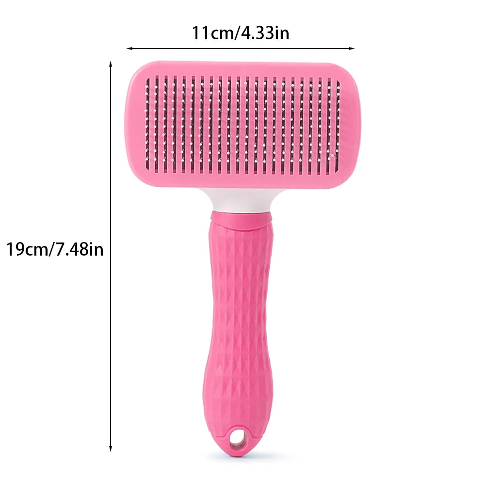 🐾 Self-Cleaning Pet Hair Remover Brush – Grooming Comb for Dogs & Cats
