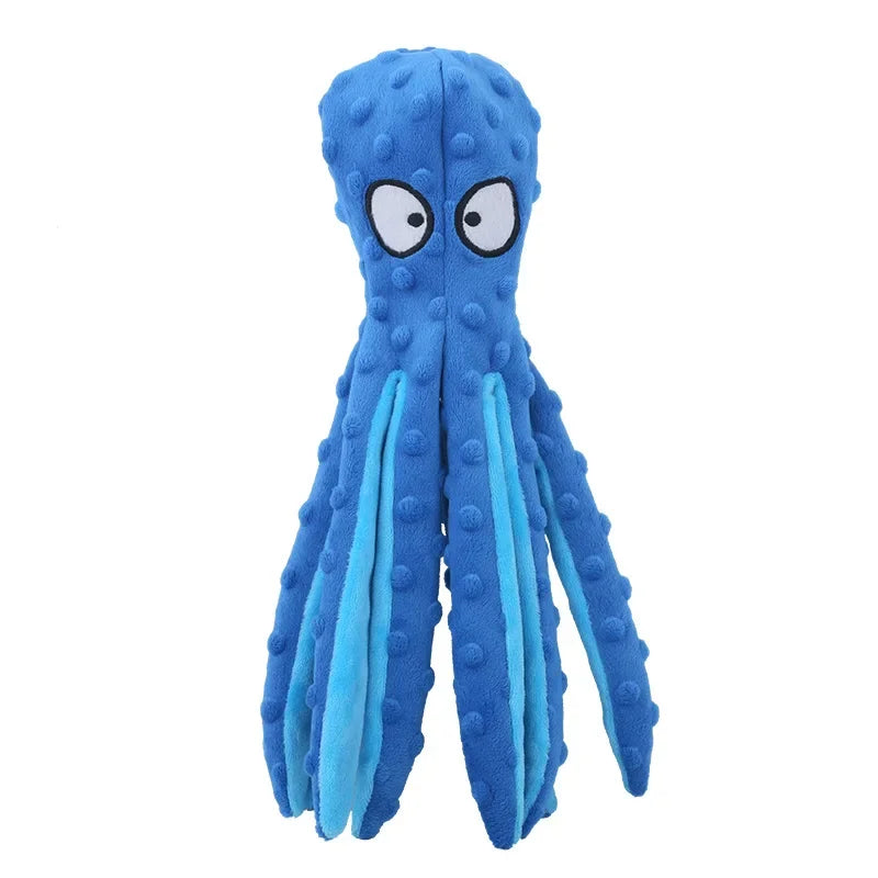 🐙 Dog Squeaky Octopus Toy – Durable Plush Chew & Teething Toy