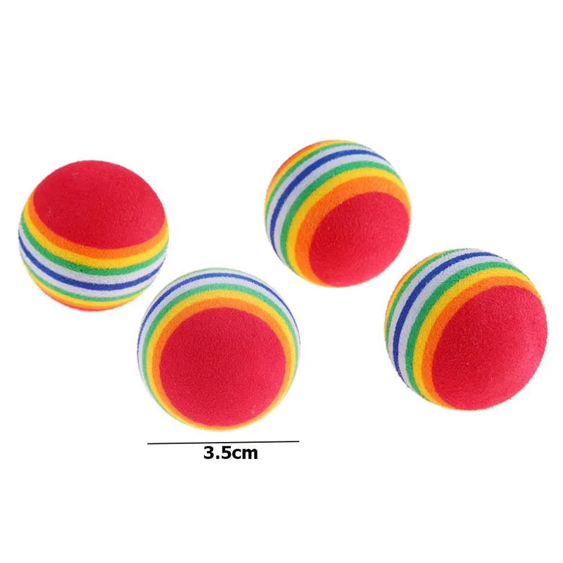 🐱 FREE 10PCS Rainbow Cat Toys – Interactive Chew & Play Balls for Cats & Dogs