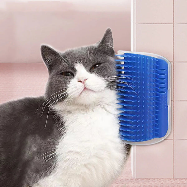 Cat Corner Self Groomer – Wall Mounted Cat Massager & Hair Remover Brush 🐱