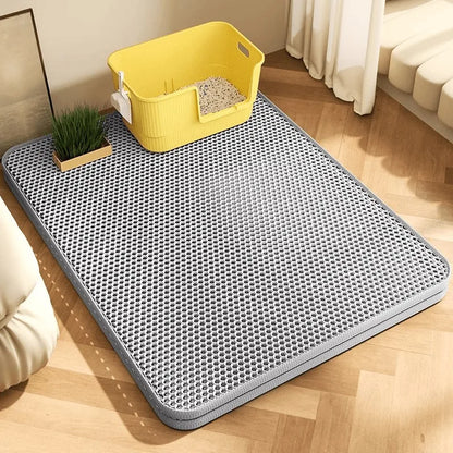 🐾 Extra Large Cat Litter Mat – Heavy-Duty Waterproof, Non-Slip &amp; Washable Floor Protector
