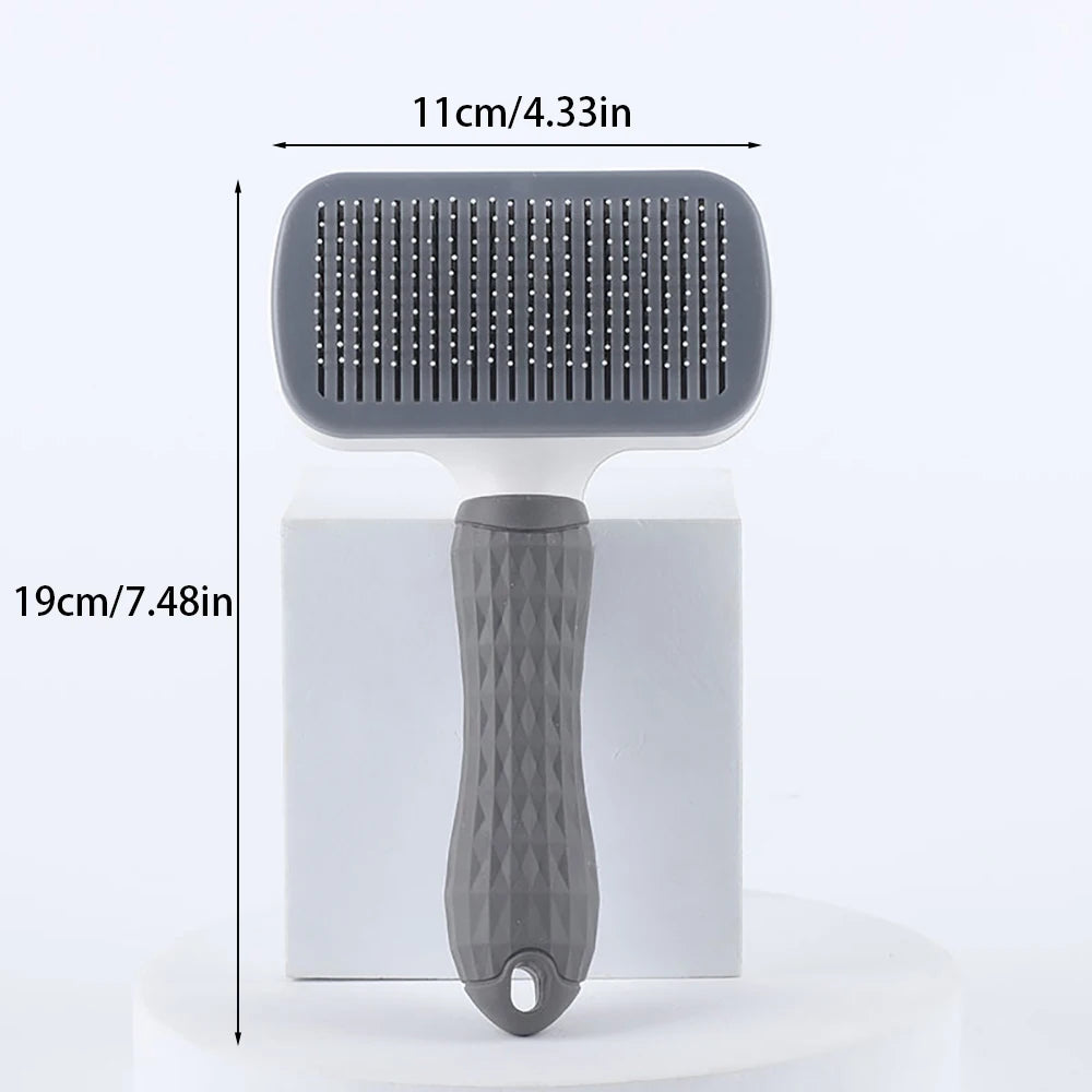 🐾 Self-Cleaning Pet Hair Remover Brush – Grooming Comb for Dogs & Cats