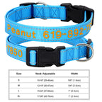 🐶 Adjustable Nylon Embroidered Dog Collar – Custom Name ID Tag