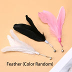🐱 Cat Teaser Stick with Bell – Interactive Feather Toy for Cats