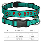 🐶 Adjustable Nylon Embroidered Dog Collar – Custom Name ID Tag