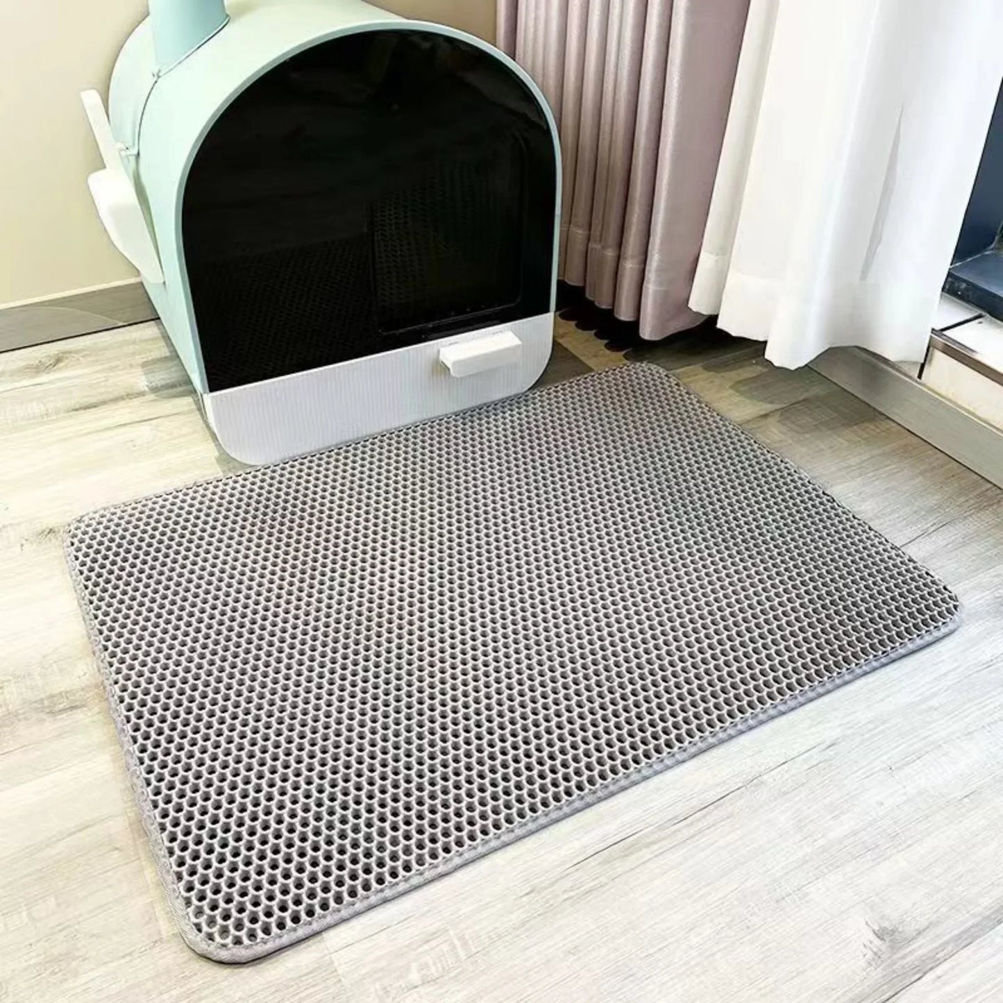 🐾 Extra Large Cat Litter Mat – Heavy-Duty Waterproof, Non-Slip &amp; Washable Floor Protector