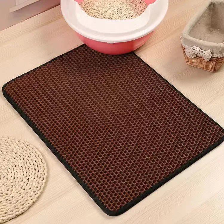 Cat Litter Mat With Gift – Double Layer Waterproof Non-Slip Mat for Cats