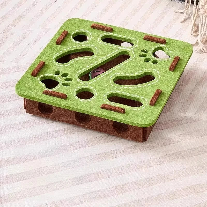 🐱 Cat Puzzle Toy Felt Puzzle Box – Interactive Exercise & Hunting Toy for Indoor Cats