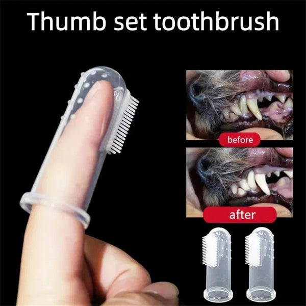 Ultra Soft Silicone Finger Toothbrush for Dogs & Cats