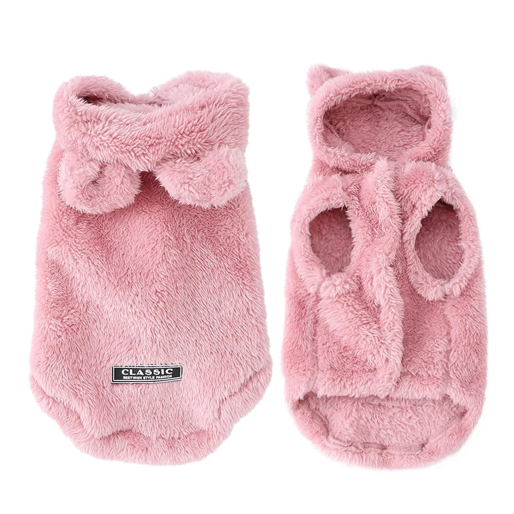 Soft Fleece Pet Dog Hoodie – Cozy Winter Jacket for Small & Medium Dogs 🐾