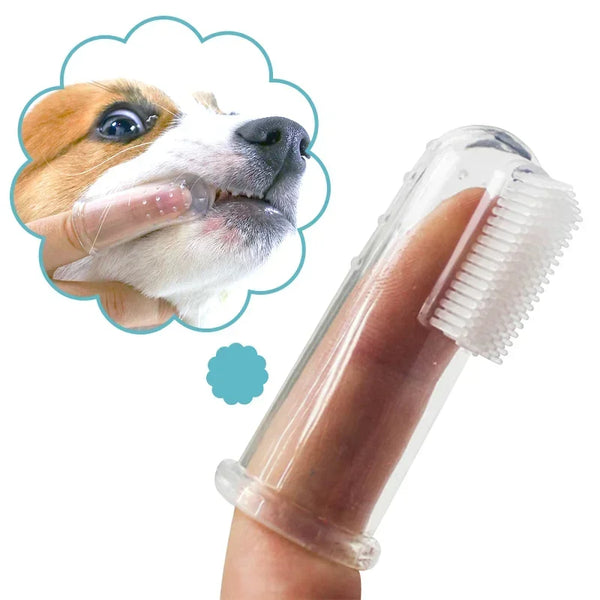 🦷 Super Soft Pet Finger Toothbrush – Dental Care for Dogs & Cats