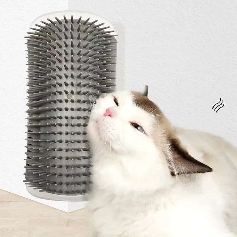 🐱 Massage Pet Cat Brush – Corner Scraper & Hair Removal Tool