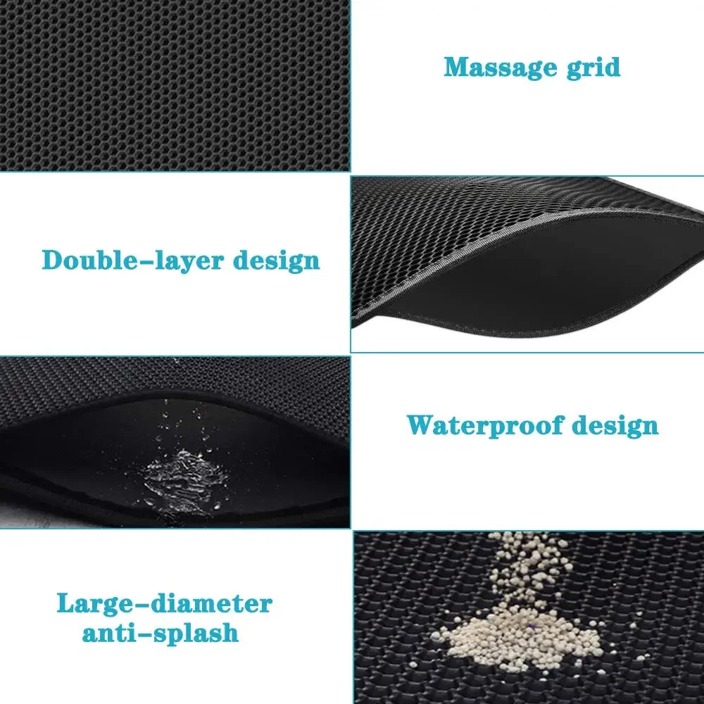 Cat Litter Mat With Gift – Double Layer Waterproof Non-Slip Mat for Cats