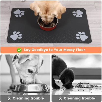 🐾 Pet Feeding Mat – Absorbent, Quick-Dry Placemat with Waterproof Rubber Backing for Dogs & Cats