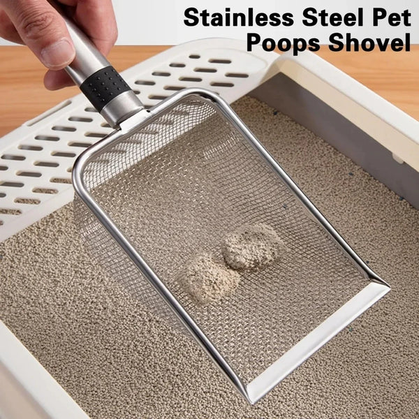 🐱 Stainless Steel Cat Litter Scoop – Durable & Easy-Clean Waste Removal Tool