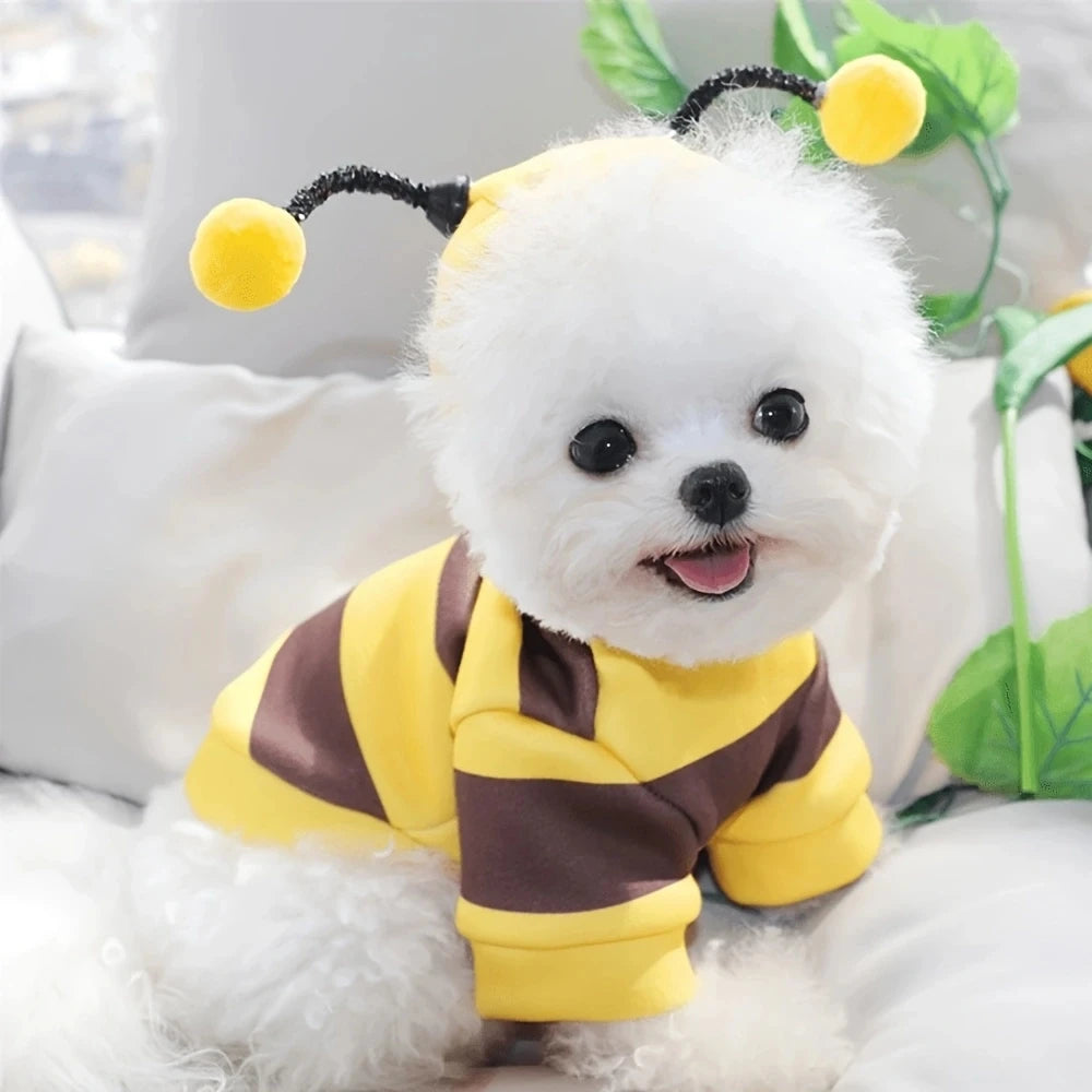 Bee Pet Puppy Coat Apparel Outfit Dog Halloween Hoodies Winter Cat Cosplay