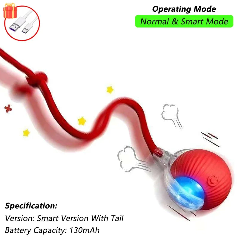 Smart Pet Interactive Rolling Ball Toy – Dog & Cat Electric Training Fun ⚡🐾