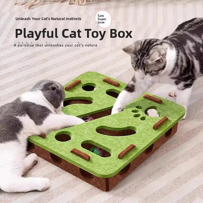 🐱 Cat Puzzle Toy Felt Puzzle Box – Interactive Exercise & Hunting Toy for Indoor Cats