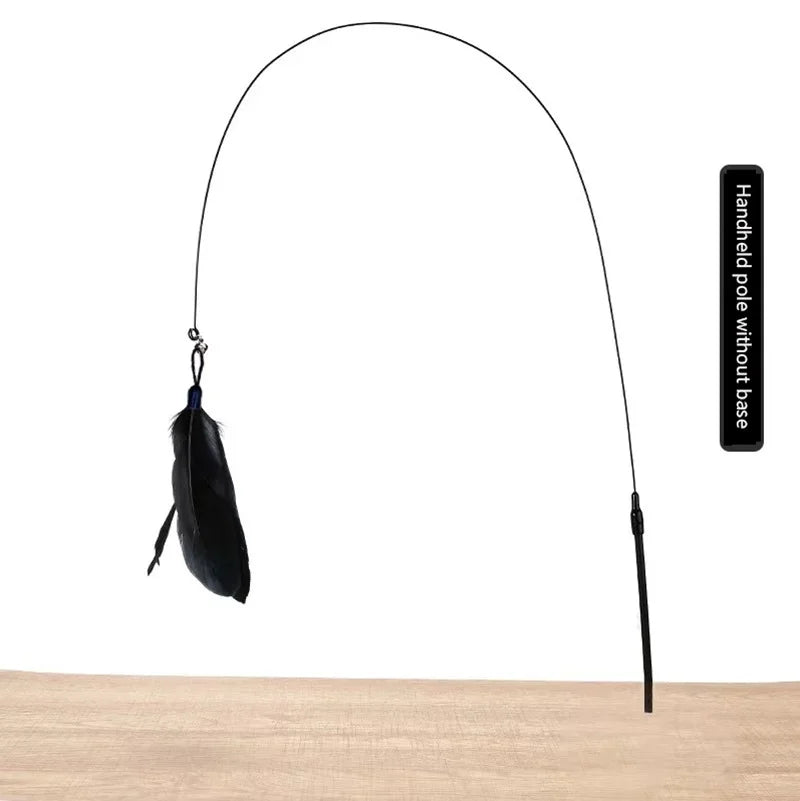 🐱 Cat Teaser Stick with Bell – Interactive Feather Toy for Cats
