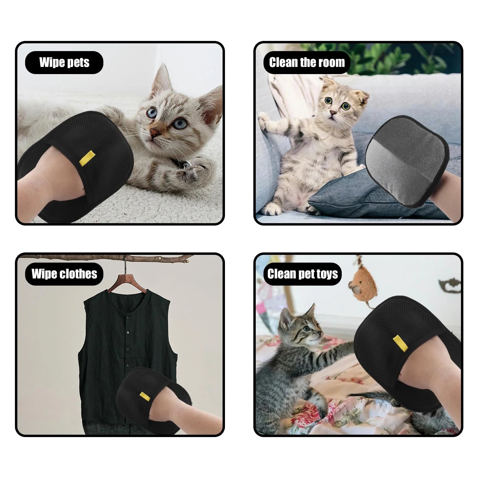 🐾 Pet Hair Removal Gloves – Reusable Double-Sided Grooming Tool