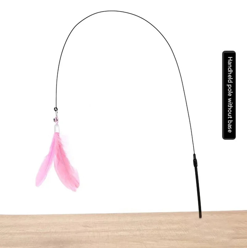 🐱 Cat Teaser Stick with Bell – Interactive Feather Toy for Cats