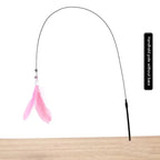 🐱 Cat Teaser Stick with Bell – Interactive Feather Toy for Cats