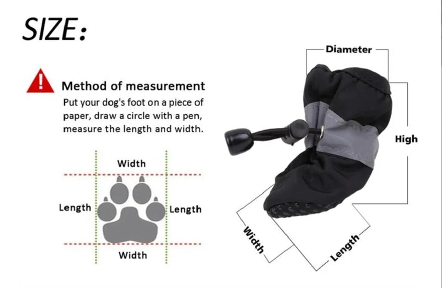 🐾 4pcs Waterproof Pet Dog Shoes – Anti-Slip Rain & Snow Booties