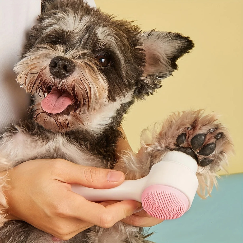 🐾 Silicone Pet Paw Cleaner & Massage Brush – Dual-Sided Dog Grooming Tool