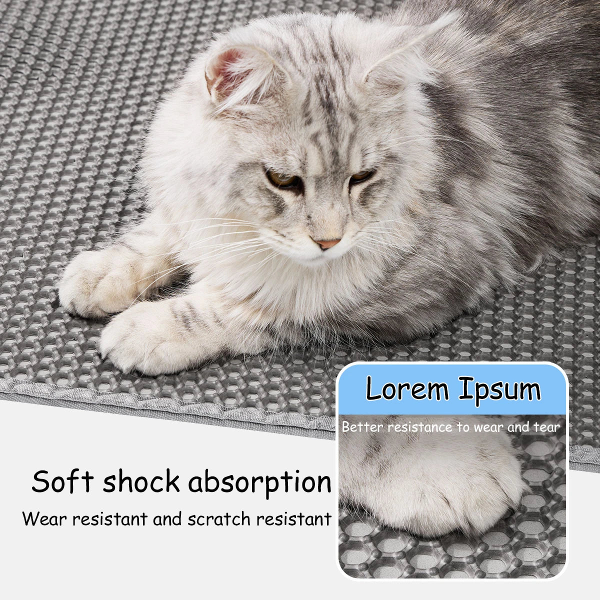 🐾 60×90CM Cat Litter Mat – Waterproof Double Layer, Non-Slip & Washable Pet Floor Protector