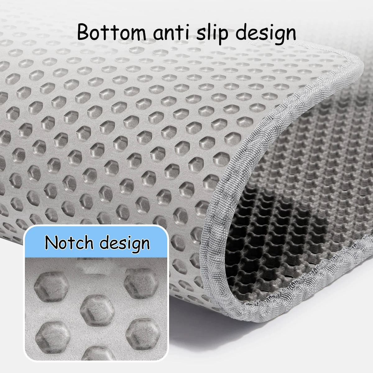 🐾 60×90CM Cat Litter Mat – Waterproof Double Layer, Non-Slip & Washable Pet Floor Protector