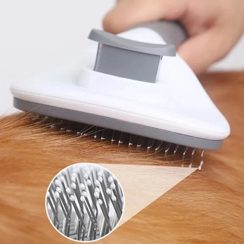 🐾 Self-Cleaning Pet Hair Remover Brush – Grooming Comb for Dogs & Cats