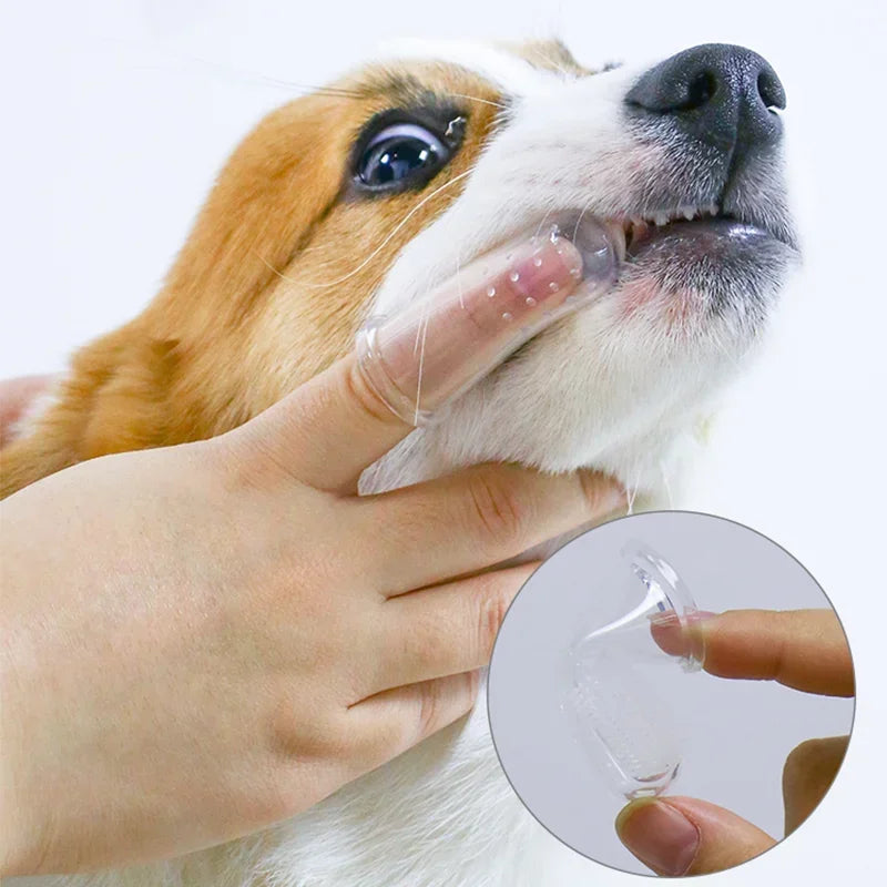 🦷 Super Soft Pet Finger Toothbrush – Dental Care for Dogs & Cats