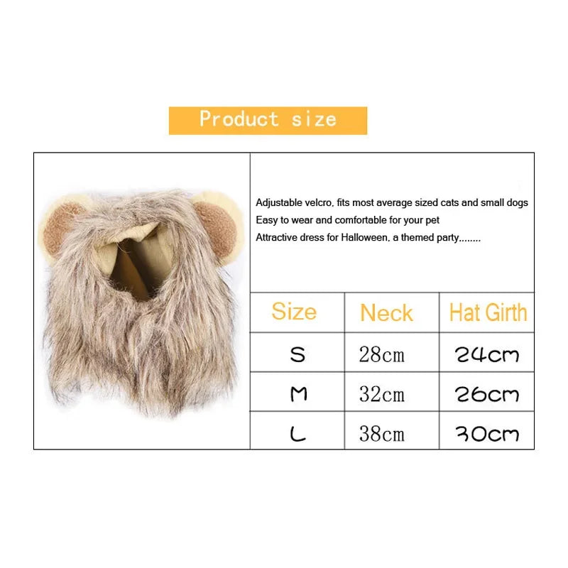 Lion Mane Pet Wig – Turn Your Cat or Dog into the King of the Jungle! 🦁