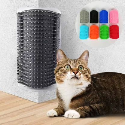 🐱 Cat Massage Tool – Wall Corner Self-Grooming Brush & Hair Removal Comb