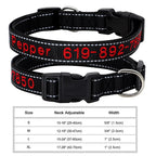 🐶 Adjustable Nylon Embroidered Dog Collar – Custom Name ID Tag