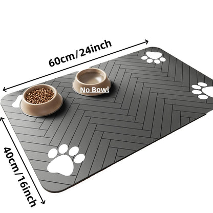 🐾 Pet Feeding Mat – Absorbent, Quick-Dry Placemat with Waterproof Rubber Backing for Dogs & Cats