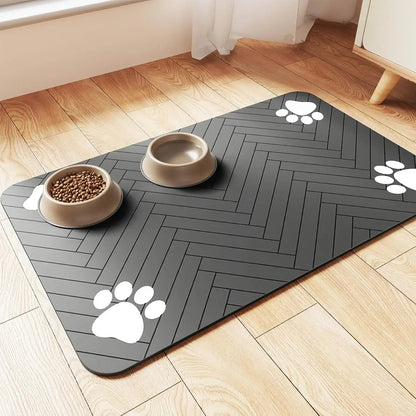 🐾 Pet Feeding Mat – Absorbent, Quick-Dry Placemat with Waterproof Rubber Backing for Dogs & Cats