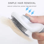🐾 Self-Cleaning Pet Hair Remover Brush – Grooming Comb for Dogs & Cats